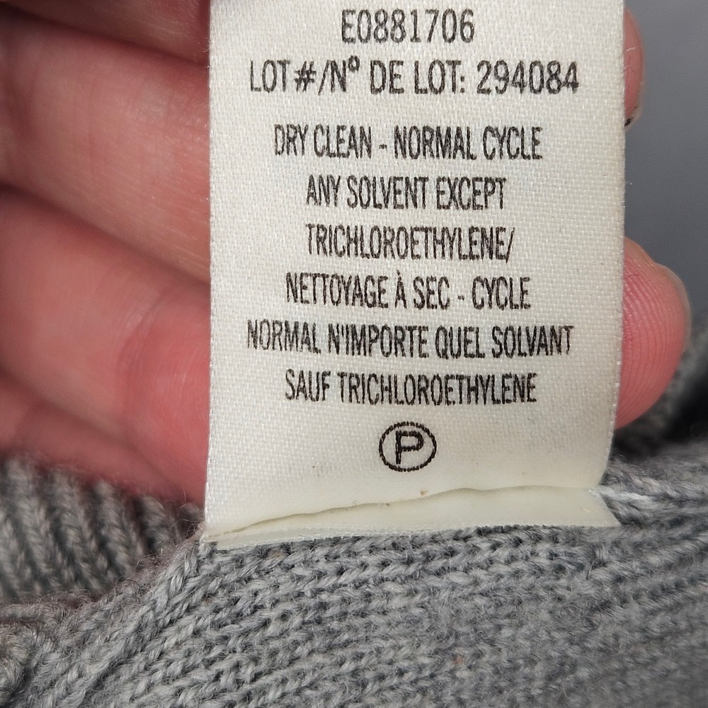 Theory Shawl Collar Sweater Mens XL Gray 100% Merino Wool Knit Pullover - Picture 9 of 10